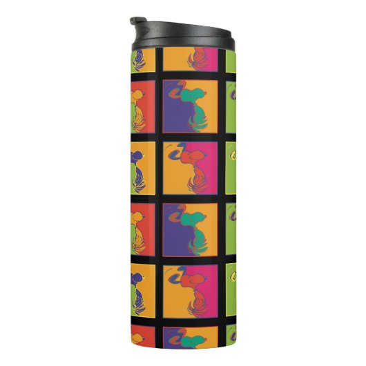 Erdnüsse | Moderner Pop Art Snoopy Thermosbecher (Nach rechts gedreht)