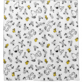 Erdnüsse | Muster für Snoopy & Woodstock B&W-Blume Duschvorhang (Vorderseite)