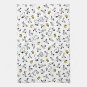 Erdnüsse | Muster für Snoopy & Woodstock B&W-Blume Geschirrtuch (Vertikal)