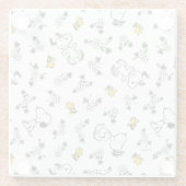 Erdnüsse | Muster für Snoopy & Woodstock B&W-Blume Glasuntersetzer (Rückseite)