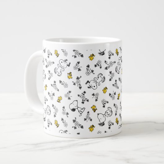 Erdnüsse | Muster für Snoopy & Woodstock B&W-Blume Jumbo-Tasse (Vorderseite Links)