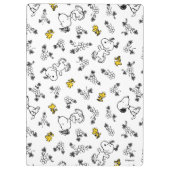 Erdnüsse | Muster für Snoopy & Woodstock B&W-Blume Klemmbrett (Rückseite)