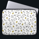 Erdnüsse | Muster für Snoopy & Woodstock B&W-Blume Laptopschutzhülle<br><div class="desc">Karo dieses lustige Design aus Erdnüssen mit Snoopy und Woodstock.</div>