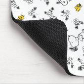 Erdnüsse | Muster für Snoopy & Woodstock B&W-Blume Mousepad (Ecke)