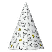 Erdnüsse | Muster für Snoopy & Woodstock B&W-Blume Partyhütchen (Rückseite)