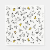 Erdnüsse | Muster für Snoopy & Woodstock B&W-Blume Serviette (Vorderseite)