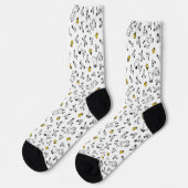 Erdnüsse | Muster für Snoopy & Woodstock B&W-Blume Socken (Linkes Detail)
