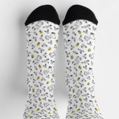 Erdnüsse | Muster für Snoopy & Woodstock B&W-Blume Socken (Oben)