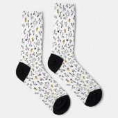 Erdnüsse | Muster für Snoopy & Woodstock B&W-Blume Socken (Rechts)