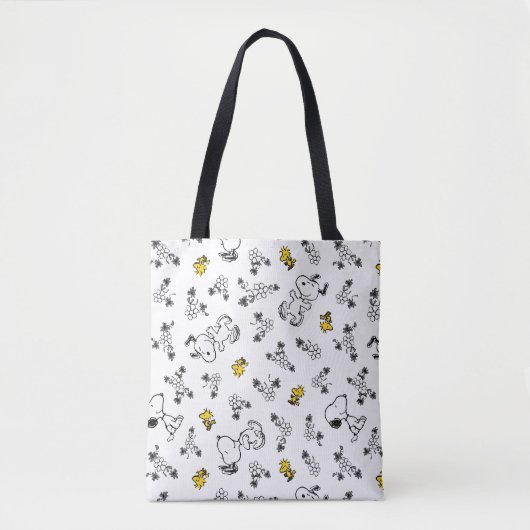 Erdnüsse | Muster für Snoopy & Woodstock B&W-Blume Tasche (Vorderseite)