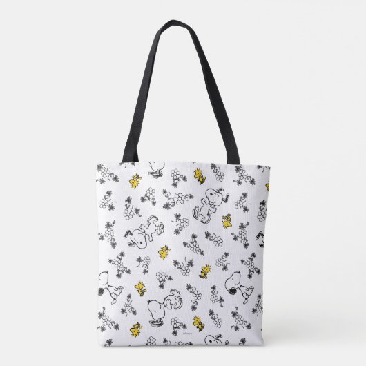 Erdnüsse | Muster für Snoopy & Woodstock B&W-Blume Tasche (Rückseite)