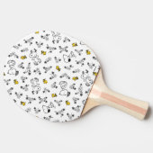 Erdnüsse | Muster für Snoopy & Woodstock B&W-Blume Tischtennis Schläger (Seitenansicht)