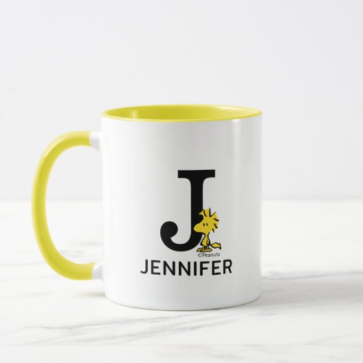 Erdnüsse | Name des Holzbestands und Monogramm J Tasse (Links)