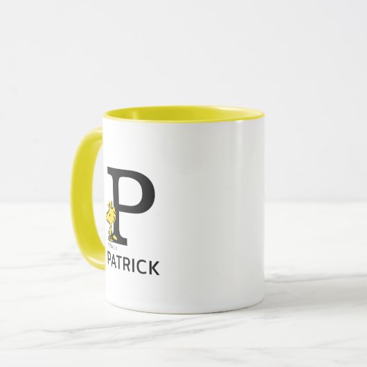 Erdnüsse | Name des Holzbestands und Monogramm P Tasse (Vorderseite Links)
