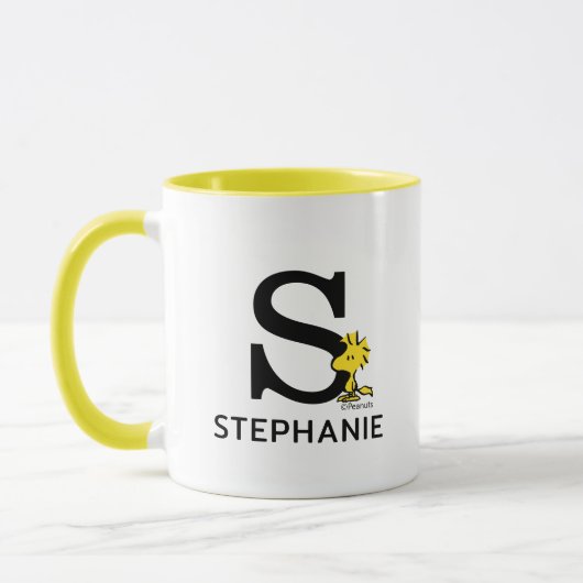 Erdnüsse | Name des Holzbestands und Monogramm S Tasse (Links)