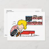 Erdnüsse | Patriotic Schroeder & Sein Piano Postkarte (Vorne/Hinten)