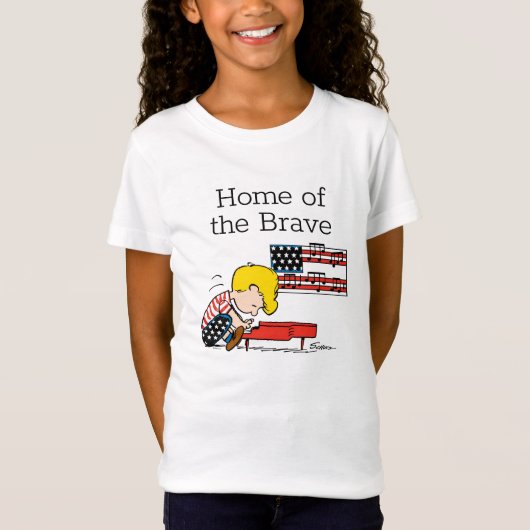 Erdnüsse | Patriotic Schroeder & Sein Piano T-Shirt (Vorderseite)