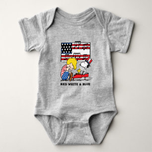 Erdnüsse   Patriotic Schroeder, Woodstock & Snoopy Baby Strampler