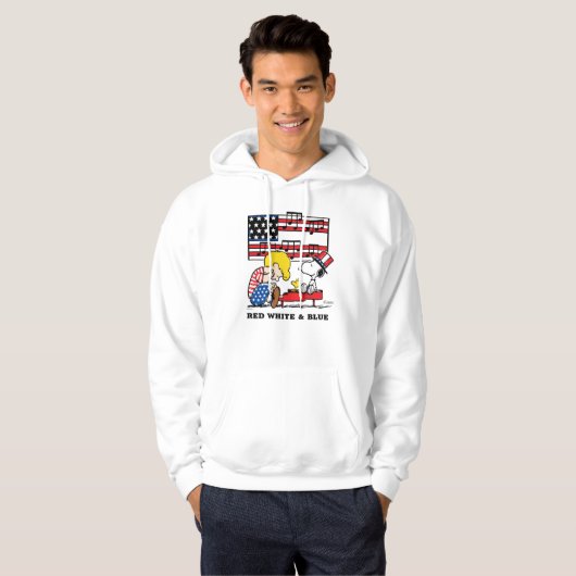 Erdnüsse | Patriotic Schroeder, Woodstock & Snoopy Hoodie (Vorne ganz)