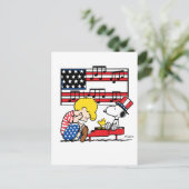 Erdnüsse | Patriotic Schroeder, Woodstock & Snoopy Postkarte (Stehend Vorderseite)
