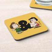 Erdnüsse | Peppermint Patty & Marcie Getränkeuntersetzer (Linke Seite)