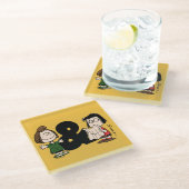 Erdnüsse | Peppermint Patty & Marcie Glasuntersetzer (Schrägansicht)