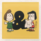 Erdnüsse | Peppermint Patty & Marcie Glasuntersetzer (Vorderseite)
