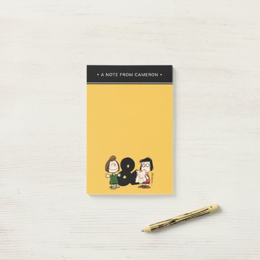 Erdnüsse | Peppermint Patty & Marcie Post-it Klebezettel (Auf Schreibtisch)