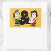Erdnüsse | Peppermint Patty & Marcie Rechteckiger Aufkleber (Tasche)