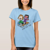 Erdnüsse | Peppermint Patty & Marcie Sled Riding T-Shirt (Vorderseite)