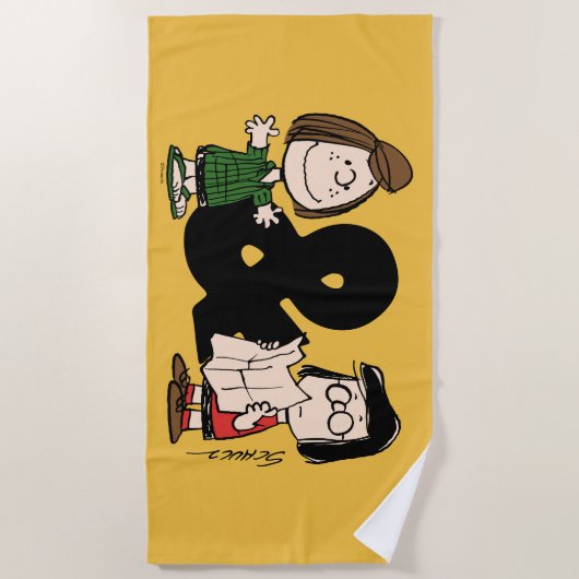 Erdnüsse | Peppermint Patty & Marcie Strandtuch (Vorderseite)