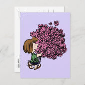 Erdnüsse | Peppermint Patty Pink Bouquet Postkarte (Vorne/Hinten)