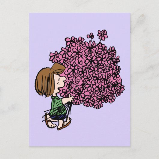 Erdnüsse | Peppermint Patty Pink Bouquet Postkarte (Vorderseite)