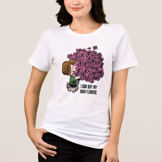 Erdnüsse | Peppermint Patty Pink Bouquet Tri-Blend Shirt (Vorderseite)