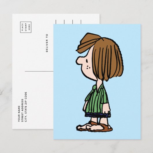 Erdnüsse | Peppermint Patty Postkarte (Vorne/Hinten)