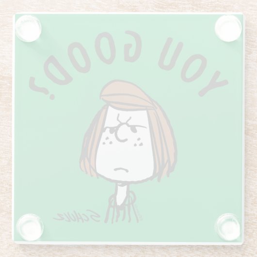 Erdnüsse | Peppermint Patty Sie gut? Glasuntersetzer (Rückseite)