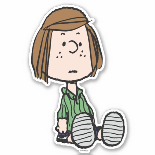 Erdnüsse | Peppermint Patty Sitzen Aufkleber (Vorderseite)