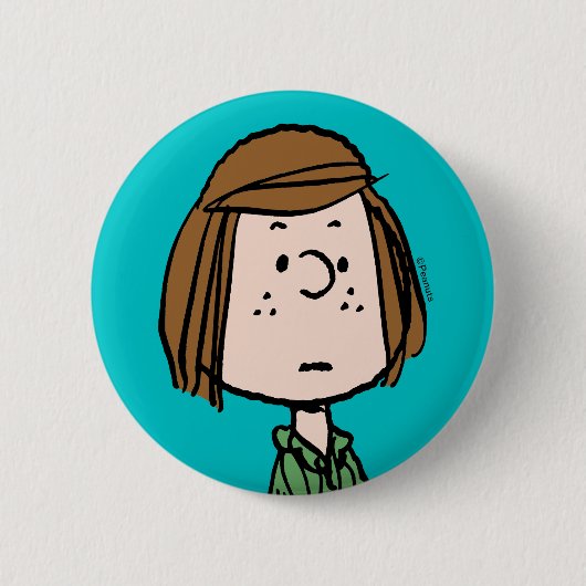 Erdnüsse | Peppermint Patty Sitzen Button (Vorderseite)
