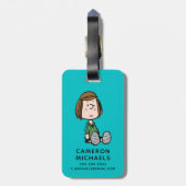 Erdnüsse | Peppermint Patty Sitzen Gepäckanhänger (Rückseite vertikal)