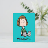 Erdnüsse | Peppermint Patty Sitzen Postkarte (Stehend Vorderseite)
