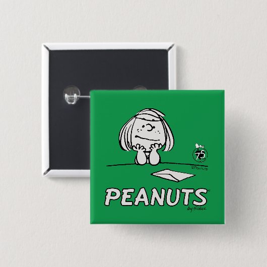 Erdnüsse | Peppermint Patty Thoughts Button (Vorne & Hinten)