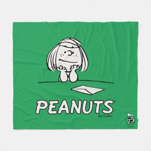 Erdnüsse | Peppermint Patty Thoughts Fleecedecke (Vorderseite (Horizontal))