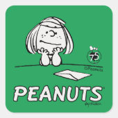 Erdnüsse | Peppermint Patty Thoughts Quadratischer Aufkleber (Vorderseite)