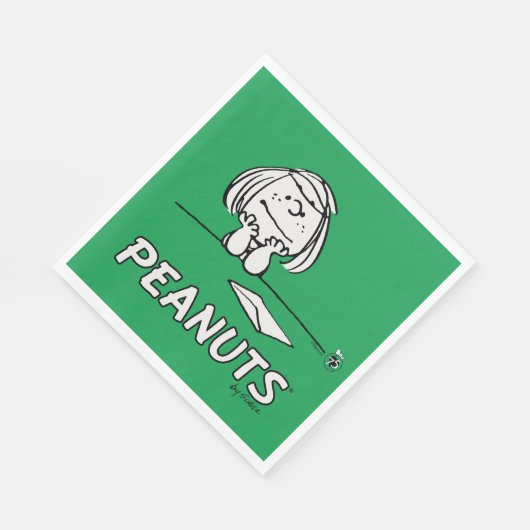 Erdnüsse | Peppermint Patty Thoughts Serviette (Ecke)