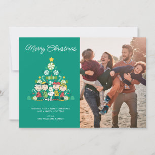 Erdnüsse   Pfefferminz-Weihnachtsbaum Feiertagskarte