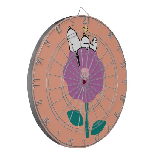 Erdnüsse | Pfeifen für Snoopy und Holz-Blume Dartscheibe (Vorderseite Links)