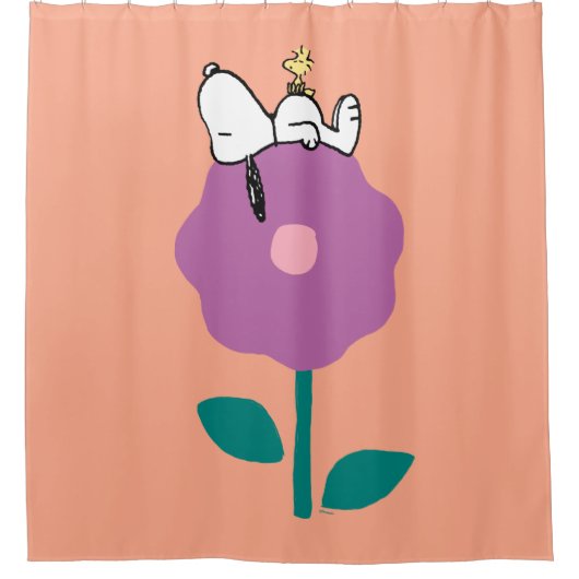 Erdnüsse | Pfeifen für Snoopy und Holz-Blume Duschvorhang (Vorderseite)