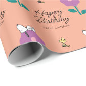 Erdnüsse | Pfeifen für Snoopy und Holz-Blume Geschenkpapier (Rolleneckpunkt)