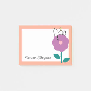 Erdnüsse   Pfeifen für Snoopy und Holz-Blume Post-it Klebezettel