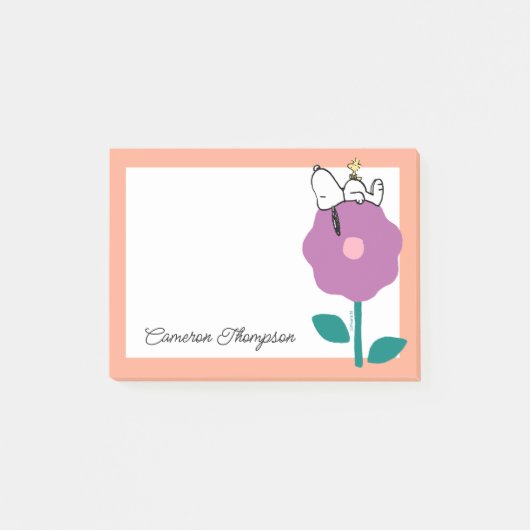 Erdnüsse | Pfeifen für Snoopy und Holz-Blume Post-it Klebezettel (Vorderseite)